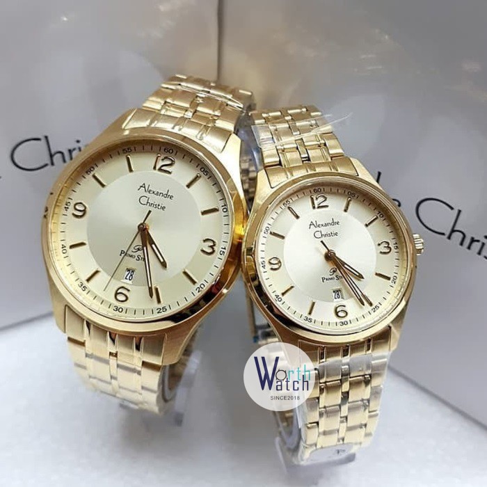 Jam Tangan Alexandre Christie Pria Wanita Primo Steel AC1010 AC 1010 Gold Original Garansi Resmi