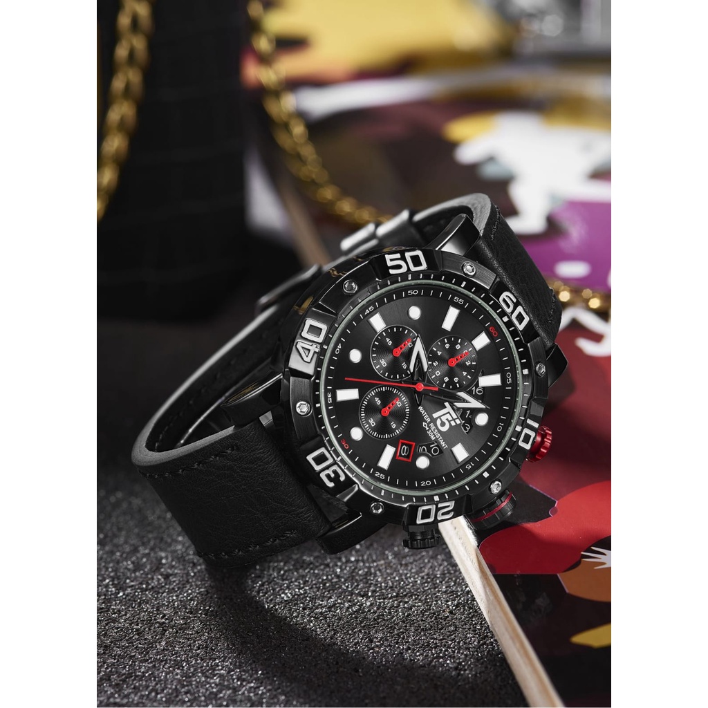 Jam Tangan PriaT5 Original Pria Cowok T5 H3855 G.SEH Chronograph/JAM TANGAN PRIA ORIGINAL T5 H 3855G Water Resistant 3 ATM,