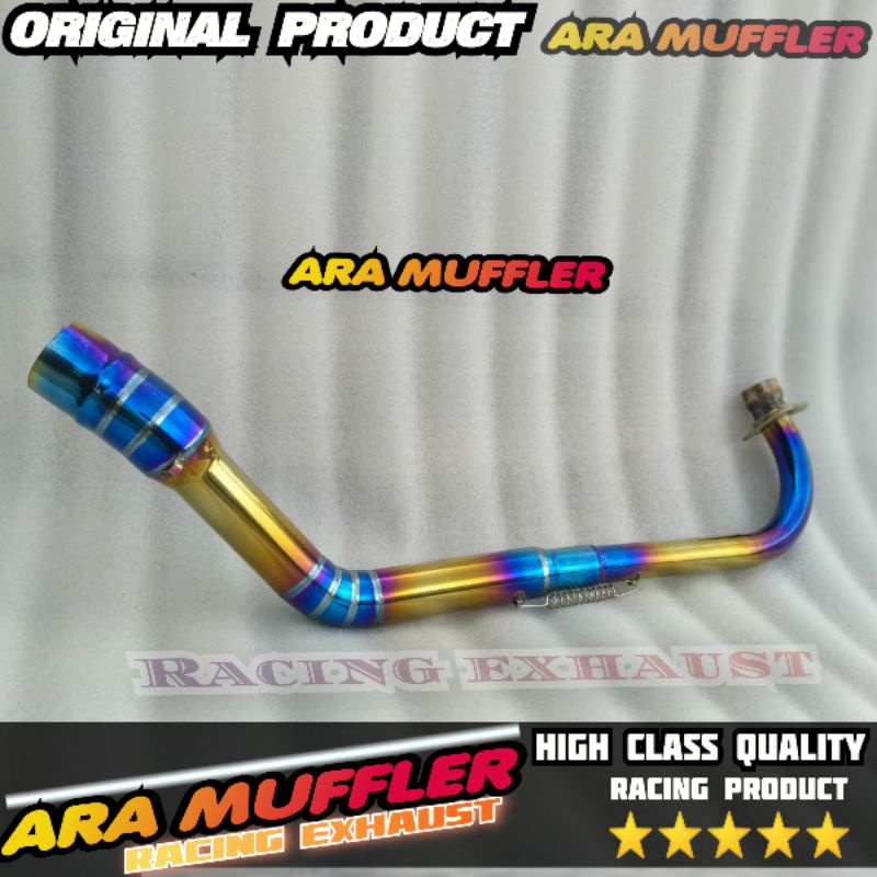 Pipe muffler neck Bluegold twotone Kawasaki Athlete kolong stainless header knalpot Kawasaki Athlete