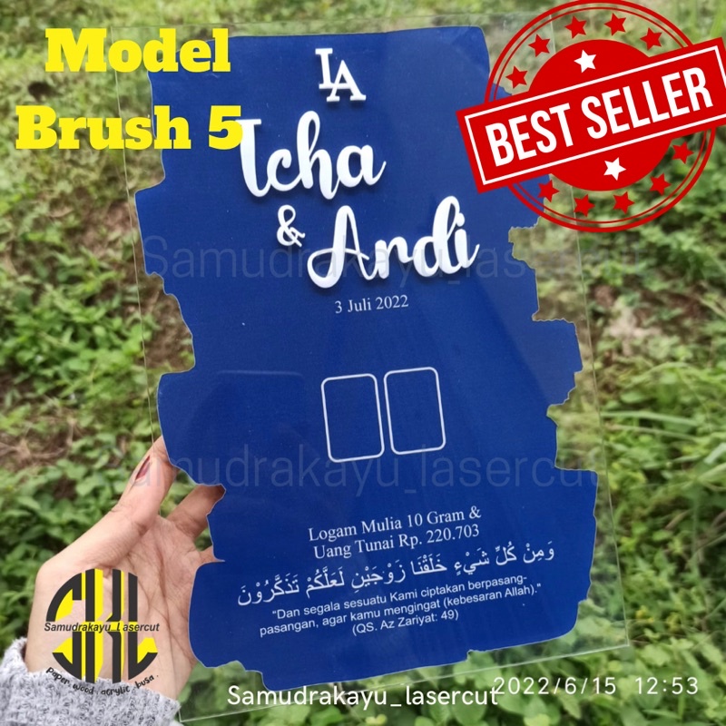 Akrilik Brush Custom Nama Mahar