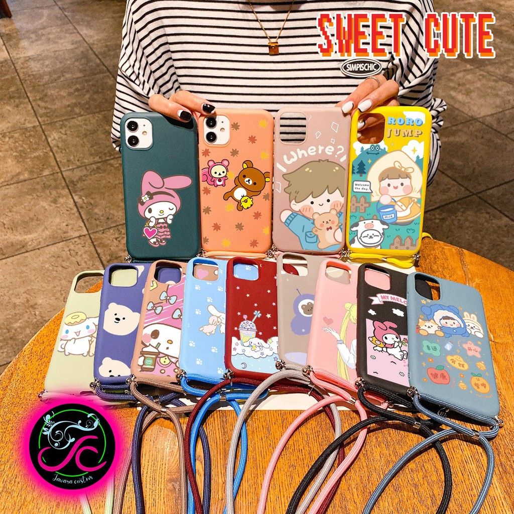Softcase Slingcase Tali Lanyard Candy SWEET CUTE Samsung A6 J8 A6+ A8 A8+ M10 A10 A70 A70s JW3706