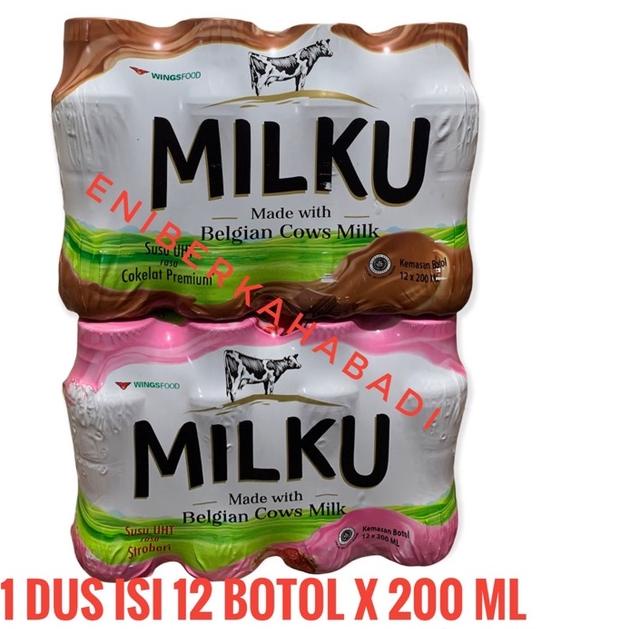 

BAYAR DITEMPAT✔️Milku Susu Coklat dan strawberry 200 ml 1 pak isi 12 botol|RA1