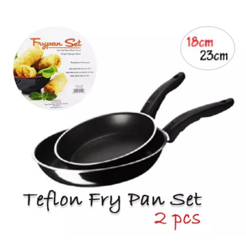Teflon Isi 2 Pcs Fray Pan Set Non Stik - Wajan Teflon Anti Lengket 1 Set Isi 2 Fray Pan Tanpa Minyak