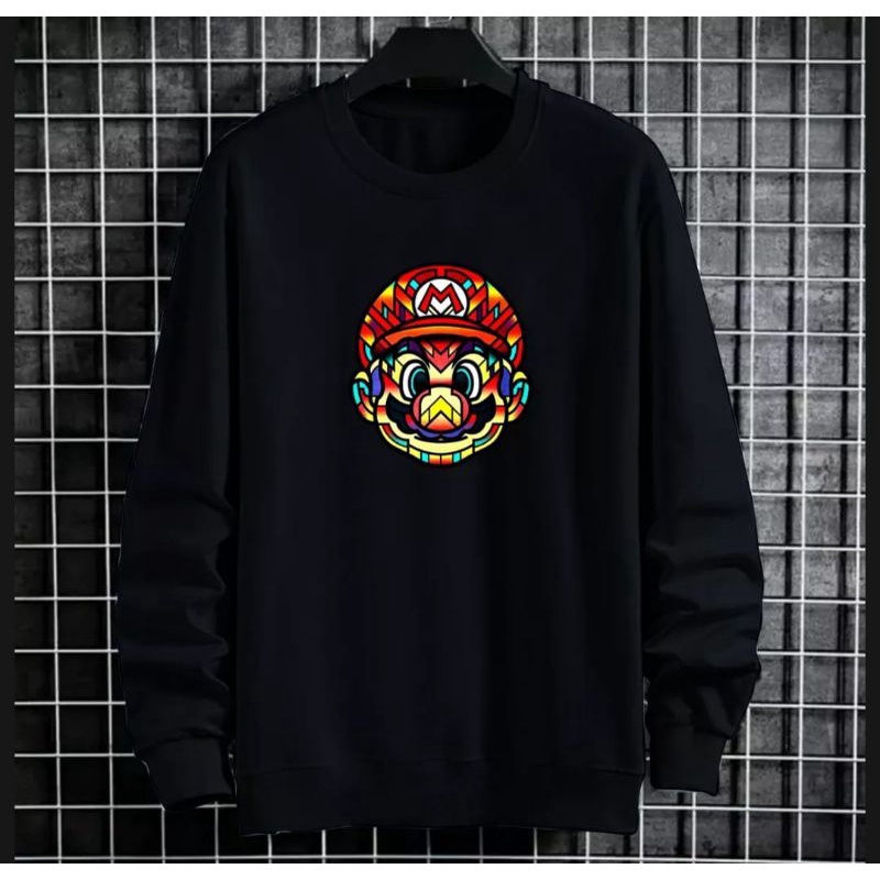 SWEATER CREWNECK MARIO//FULL OVER WARNA RAEAL FICTURE