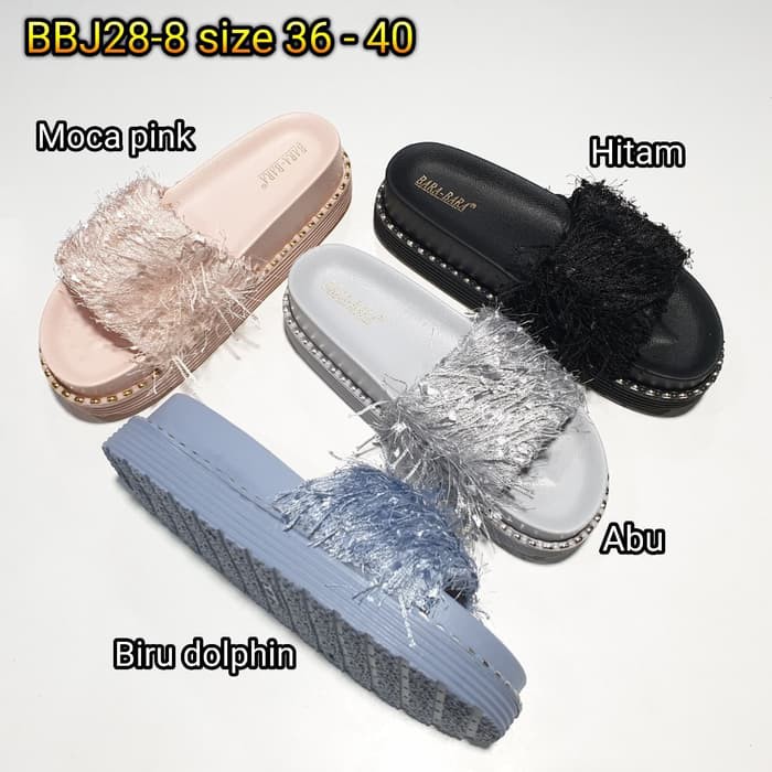jelly sandal wanita bara bara import sendal karet wedges bbj28-8