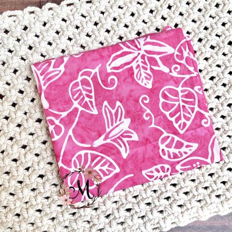 Perca kain katun batik bali - batik smoke -  pink