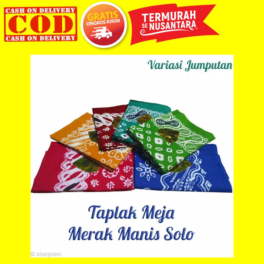 [Bisa COD TAPLAK MEJA BATIK MERAK MANIS SOLO PRINTING JUMPUTAN TAPLAK MEJA TAMU SEKOLAH KANTOR