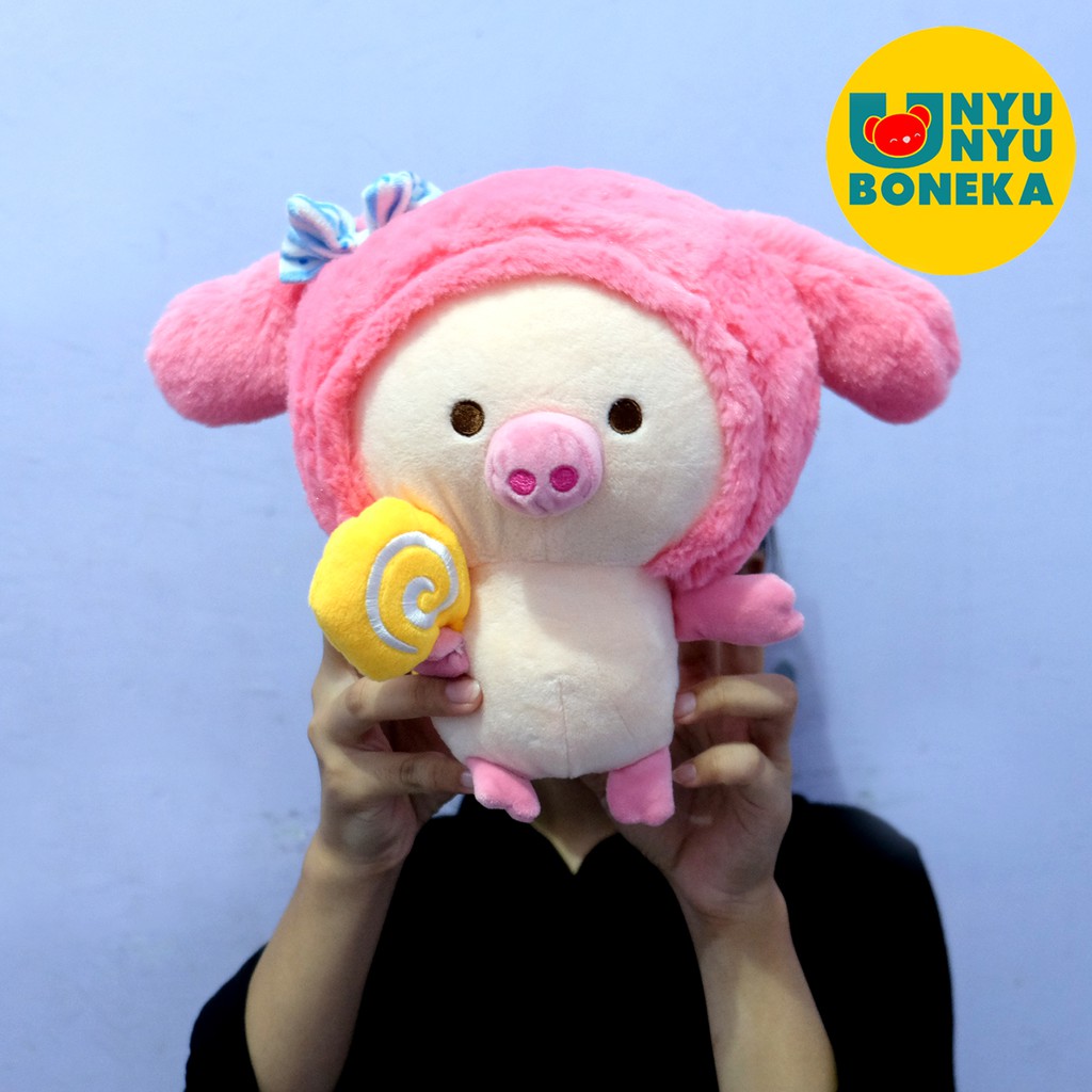 Import Boneka Cute soft pig permen souvenir kado ultah pig babi