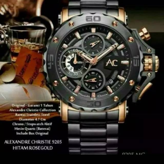 ALEXANDRE CHRISTIE 9205-HITAM ROSEGOLD