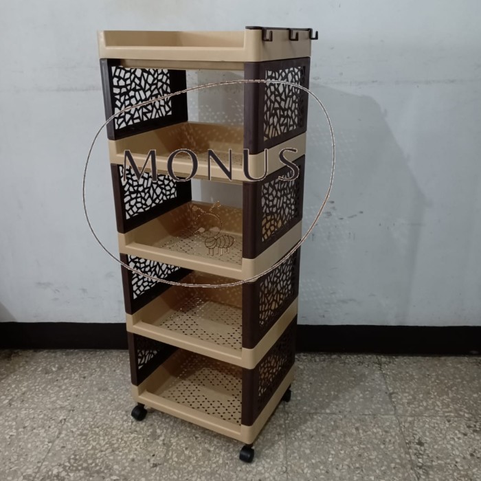 Rak Plastik Serbaguna Tabitha 5 Susun+Roda / RSTK 5 Susun