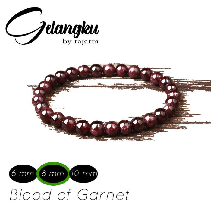 Gelangku Blood Of Red Garnet Full Beads