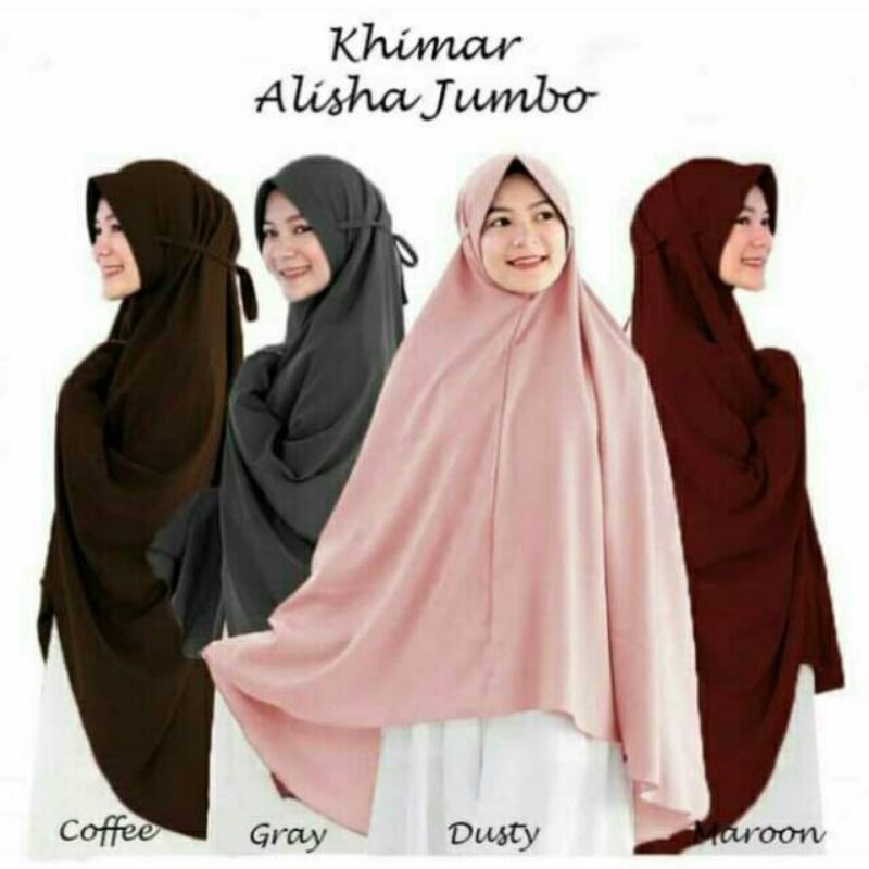 PROMO Khimar Alisha HIJAB Instan Jumbo Syari TALI Wolfis Grade A LANGSUNG DARI KONVEKSI YA SISSS