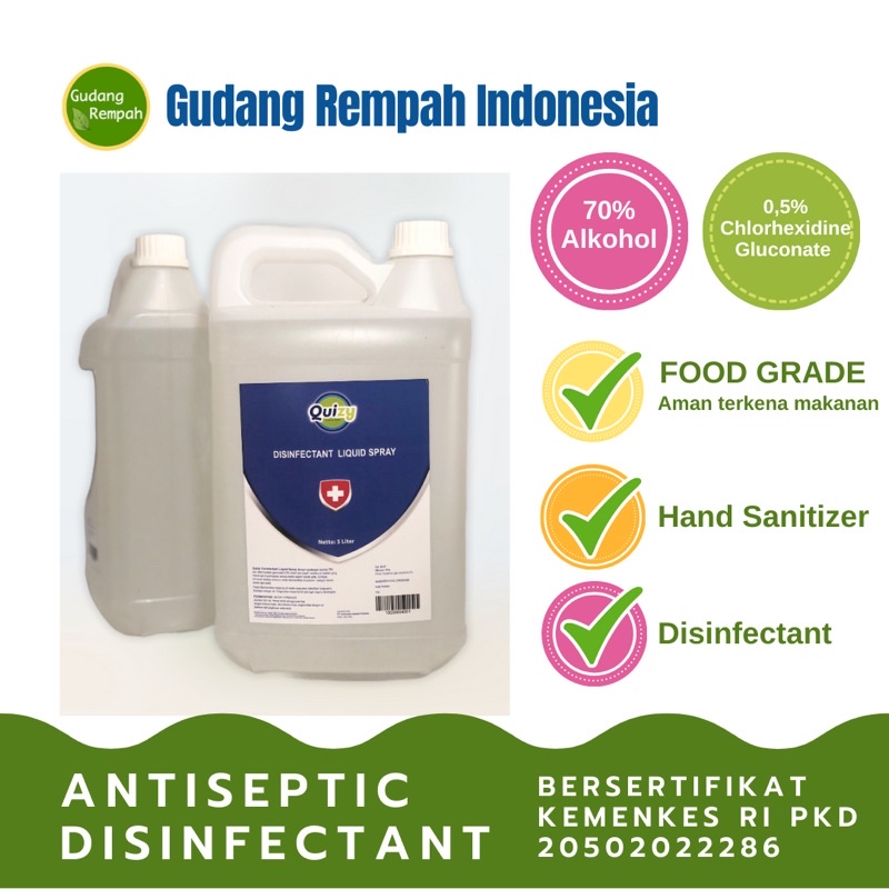 Jual QUIZY FOOD GRADE HAND SANITIZER & MULTI PURPOSE DISINFECTANT