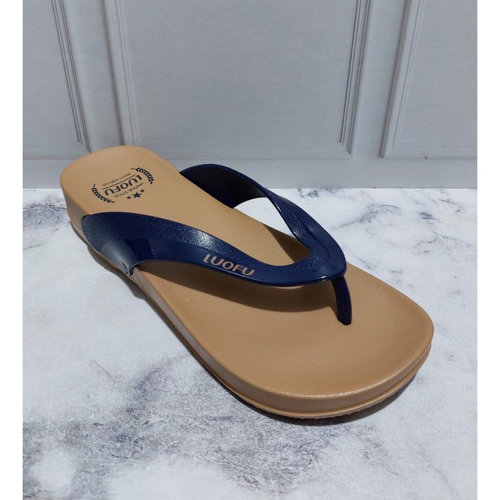 Sandal  karet jepit luofu impor terbaru bisa cod wedges Sandal jelly karet