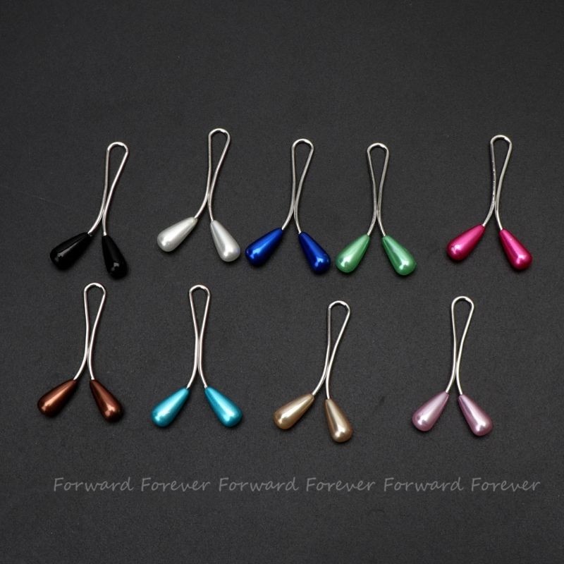 12pcs bros Pin Mutiara flat Gaya Turki Untuk hijab M20018