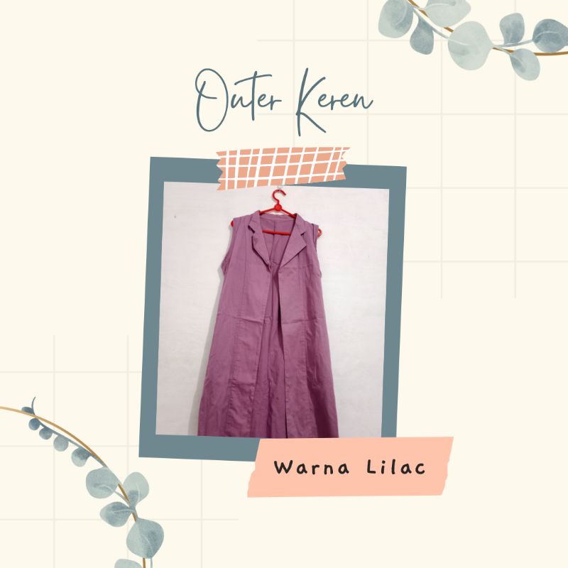 Outer tunik ungu lilac magenta preloved