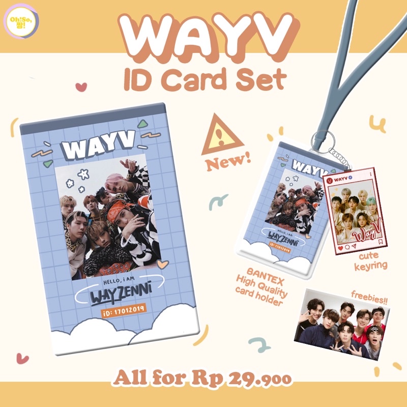 WAYV ID CARD PHOTOCARD HOLDER BANTEX LANDYARD SET PREMIUM NCT NCTZEN