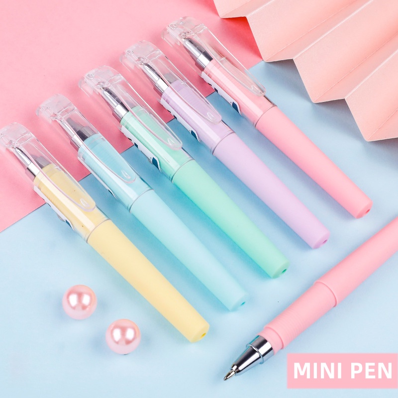 Short Portable Mini Gel Pen 0.5mm Black Ink Signature Pen