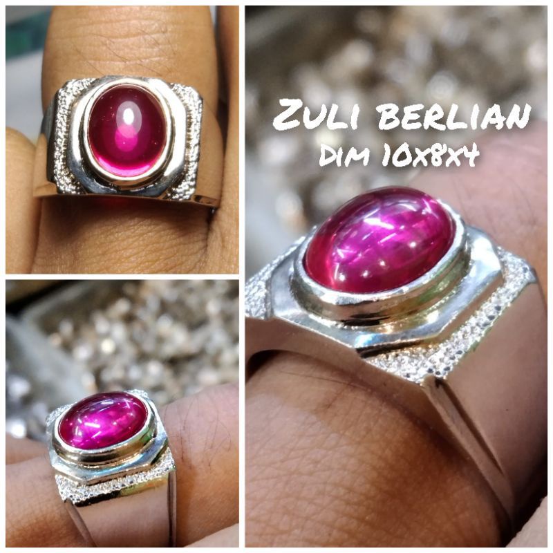 Cincin batu delima merah siam bangkok