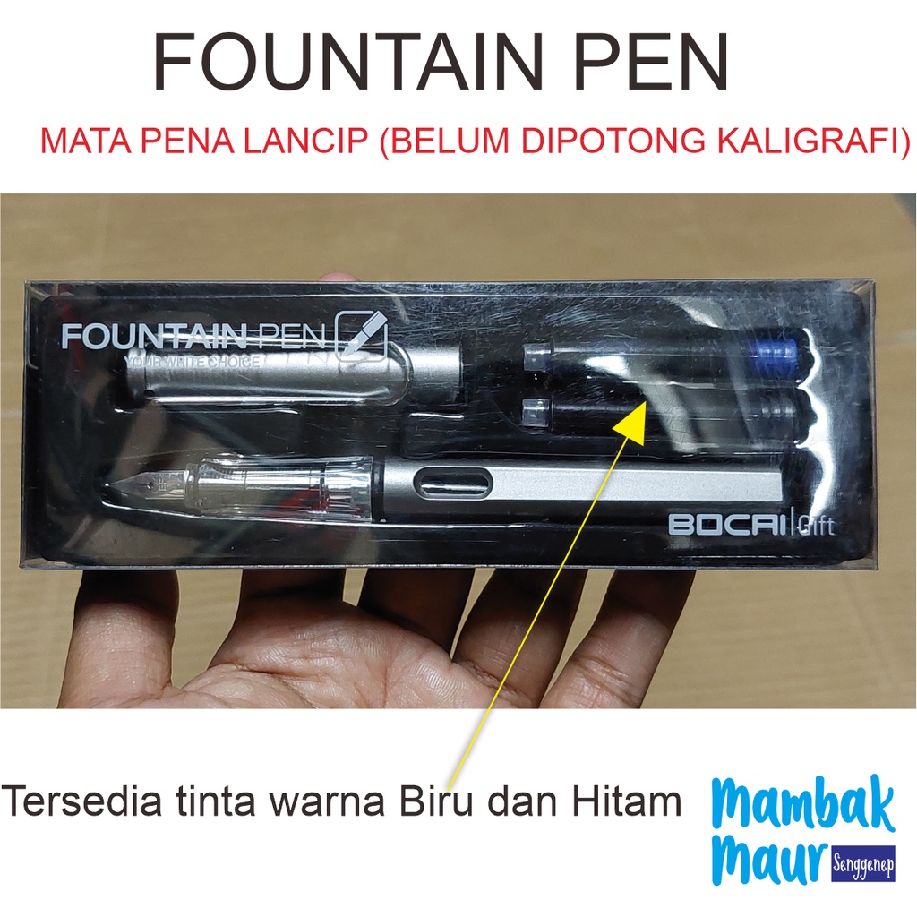 PULPEN FOUNTAIN PEN BOCAI GIFT MATA PENA LANCIP 0,38mm TERSEDIA TINTA HITAM DAN BIRU