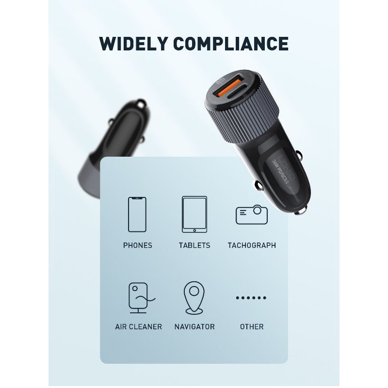 LDNIO C510Q Dual Port Car Charger - PD 3.0 and QC3.0 - 36W Max - Charger Mobil Dual Port LDNIO