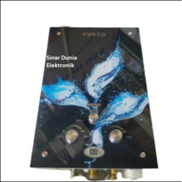 FINITO Gas Water Heater Digital Glass 6L Pemanas Air Gas FNO-G007 G007