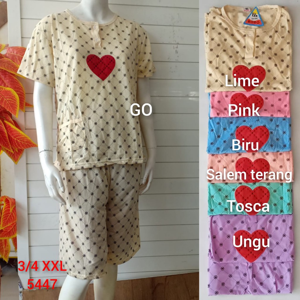 gos B BABYDOLL BOBO JUMBO Dewasa 3/4 Pakaian Wanita Setelan Baju Tidur Busui Piyama