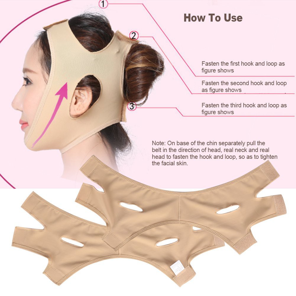 SHAPE OVAL FACE SLIMMING BELT 3D COKLAT - FACE LIFT UP BELT PELANGSING WAJAH