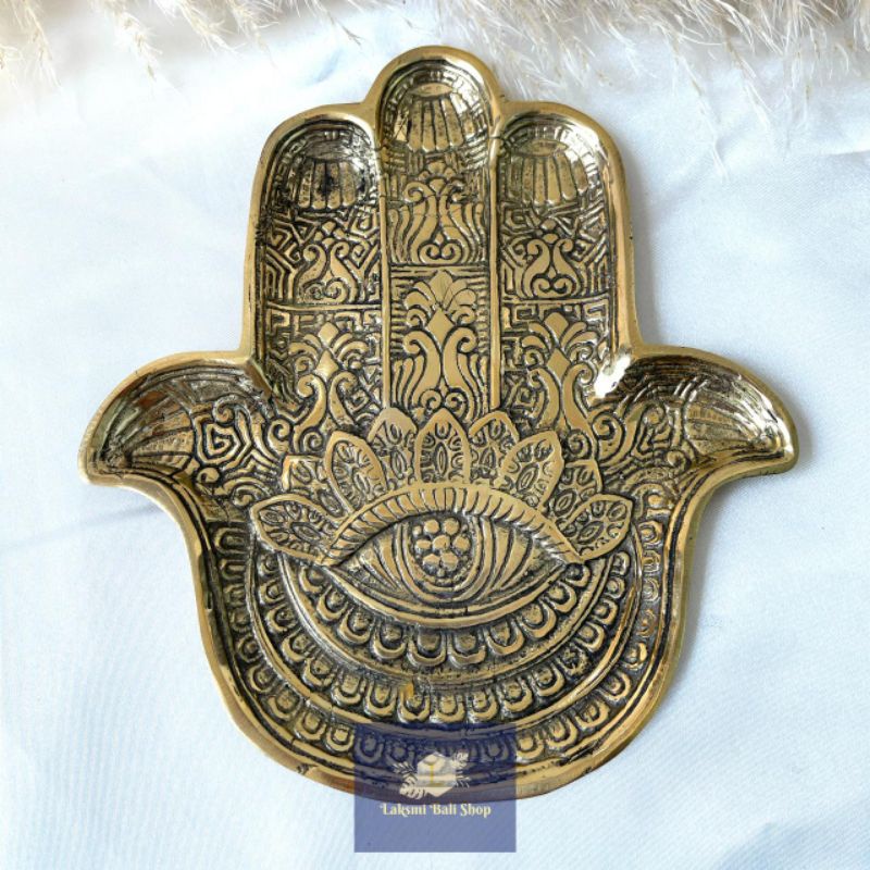 Tangan Hamsa | Fatimah Hand | Tangan Fatimah Bahan Kuningan tebal