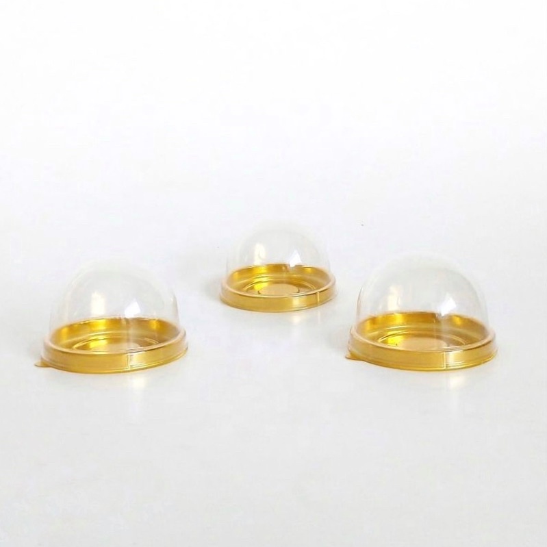 Gold Tray Mooncake Bulat / Mika Pudding Pia Kue 10 Pcs