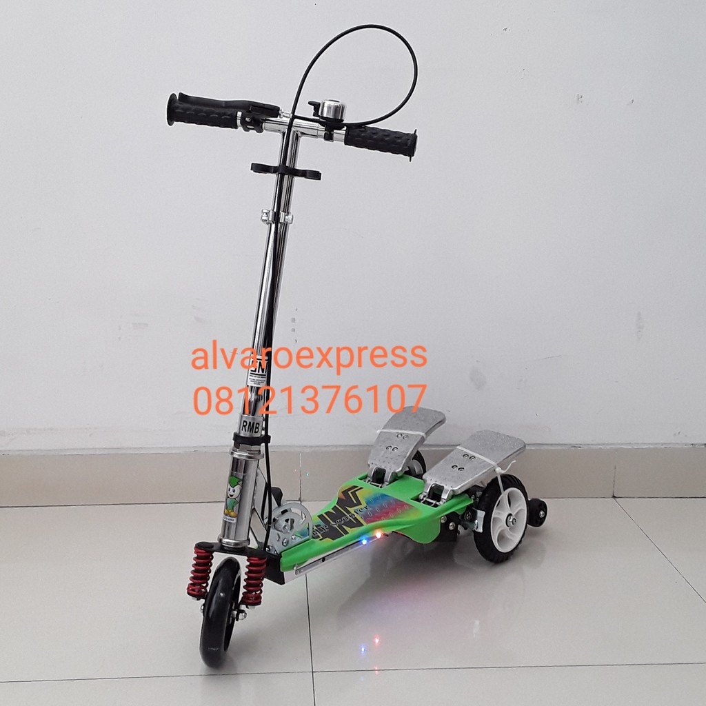 Bandung Go-send Skuter Kayuh Dual Pedal RMB Musik Dan Lampu Hijau