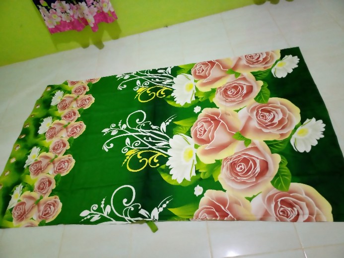 Gorden Pintu Murah Model Smokring 12 Ring Ukuran Panjang Motif Green Rose-grosir Korden Pintu Rumah