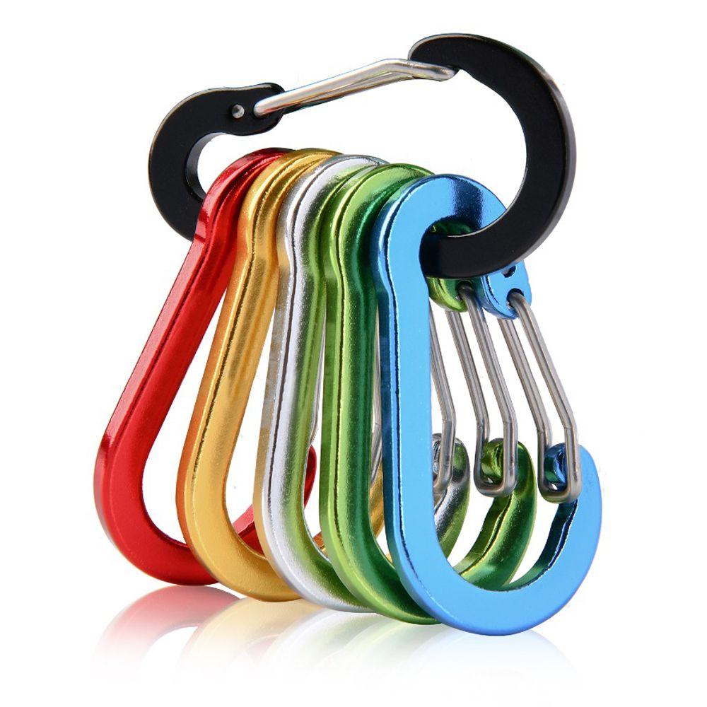 Wonder 5pcs Lock Buckle Multi Use Aluminium Alloy Carabiner Keychain