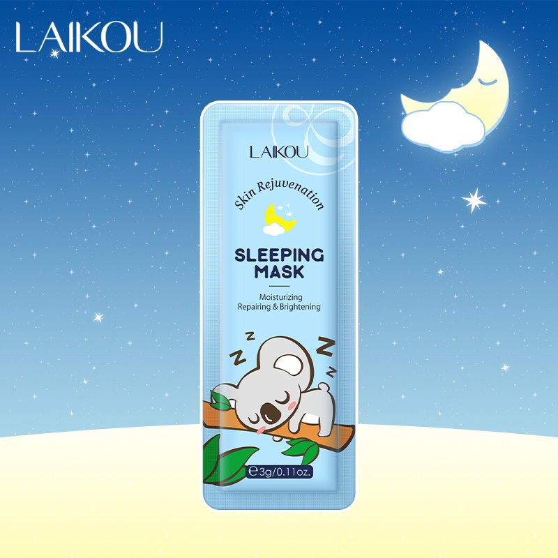 LAIKOU Sleeping Mask Kulit Meremajakan Kulit Halus Glowing Mengurangi Jerawat Anti Penuaan 1pc