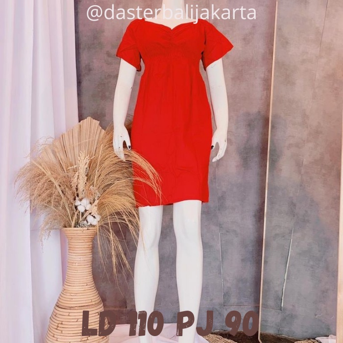 Daster Bali Pendek Adem Rayon Azura Polos / Mini Dress