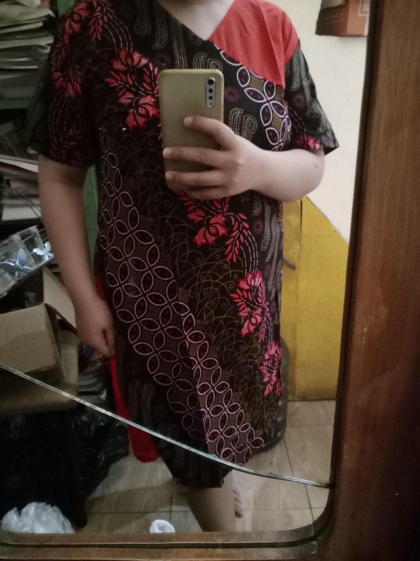 Dress Batik Wanita Couple Midi Lengan Pendek Selutut Size S-m-l-xl-xxl-3l-4l-5l