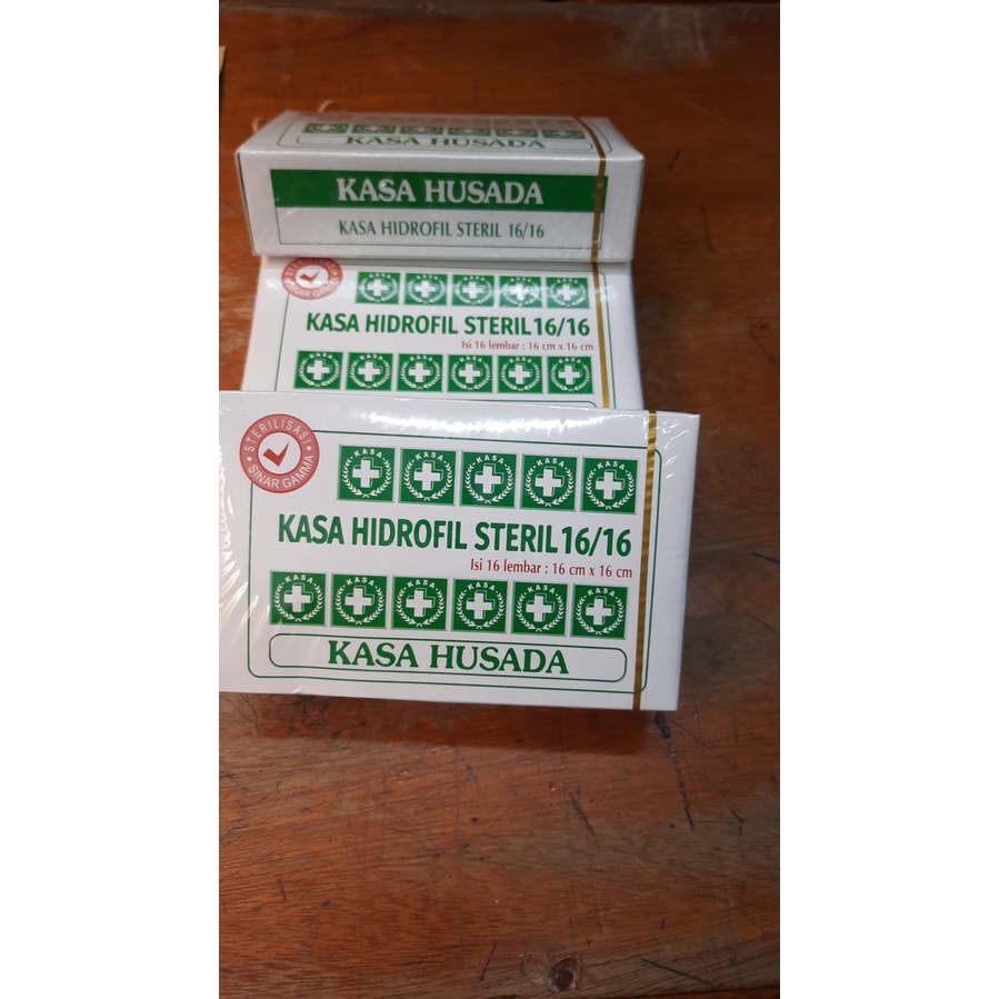 Kasa Hidrofil Steril 16x16 cm / Kasa Husada ORIGINAL (1 Box/16 Pcs)