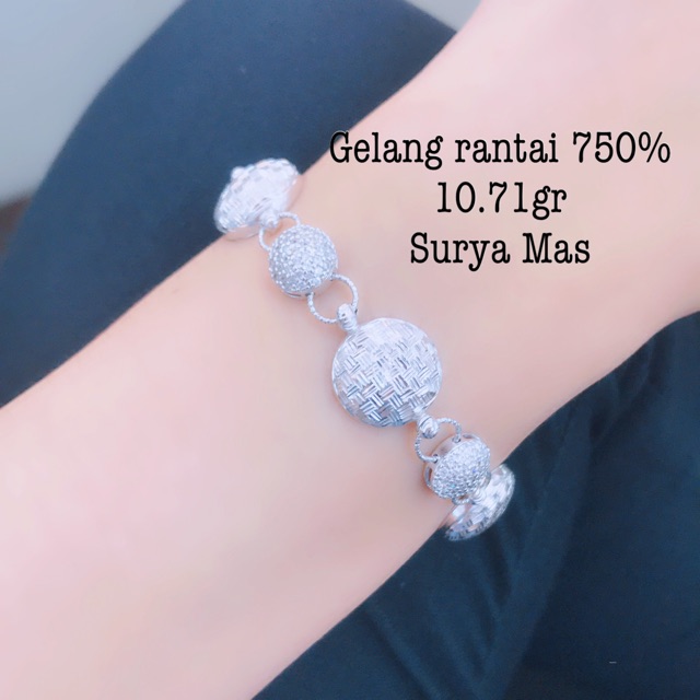 Gelang rantai emas 750%