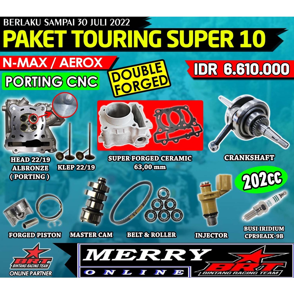 Paket Touring Super 10 BRT Bore Up Nmax N Max Aerox 200cc