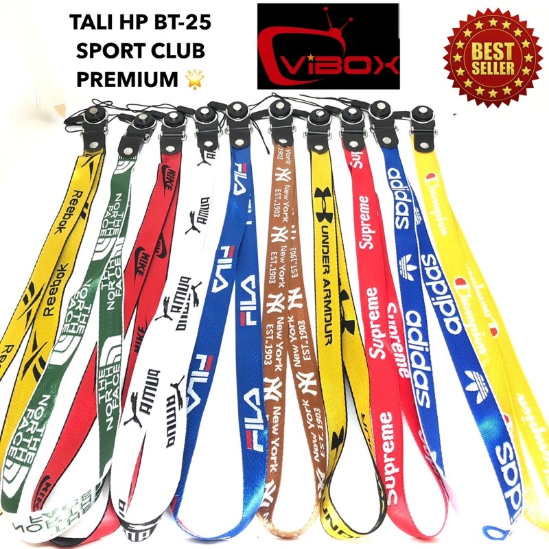 TALI HP PANJANG BT25 SPORT CLUB PREMIUM TALI GANTUNGAN KUNCI UNIVERSAL BAHAN TEBAL PREMIUM