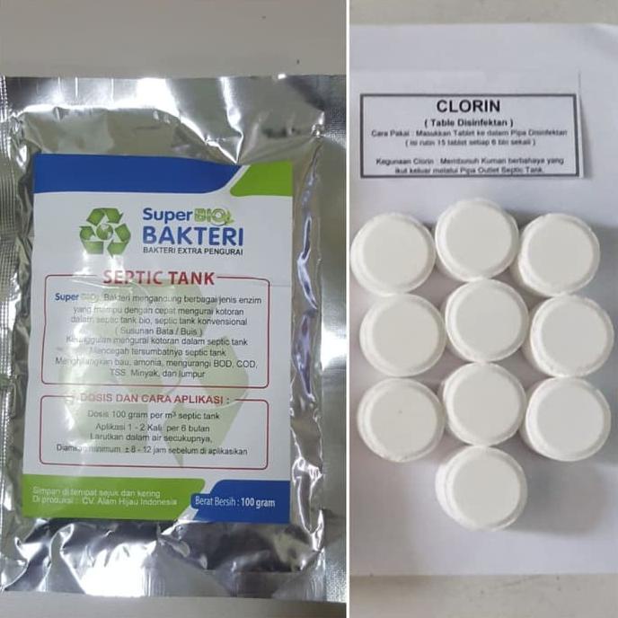Super Bio Bakteri + Clorine Untuk Mengurai Limbah Dalam Septic Tank