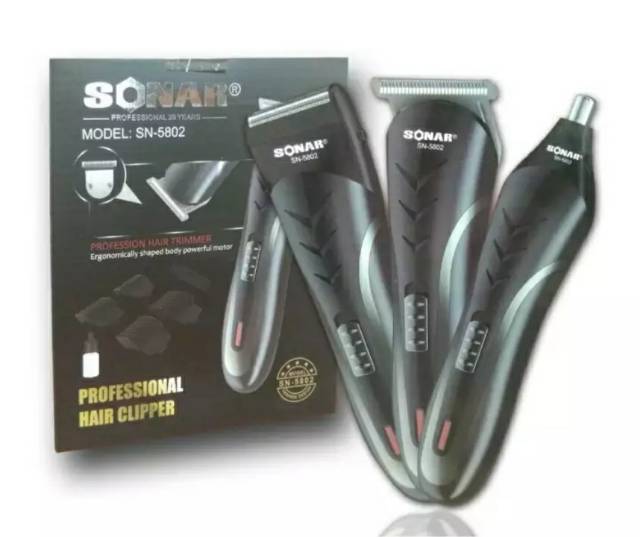 Alat Cukur RAMBUT KUMIS JENGGOT BULU HIDUNG Pencukur Sonar SN-5802 Charger Cas Portable Murah