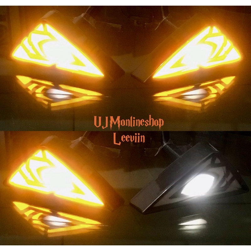 Sein Tempel T-5201 Lampu Sen Tempel Led Segitiga Tebal 2 Mode Buat Gsx/R15 V2 V3/Cbr150r/Ninja250 Karbu/R25