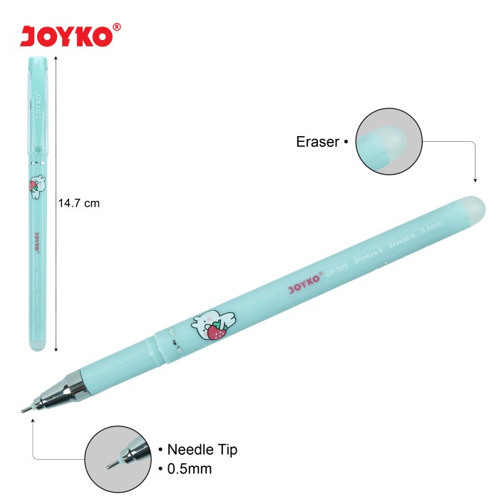 

TULIS-ALAT- ERASABLE GEL PEN PULPEN BISA DIHAPUS JOYKO GP-333 SHOKYO 6 GEL 0.5 MM -ALAT-TULIS.
