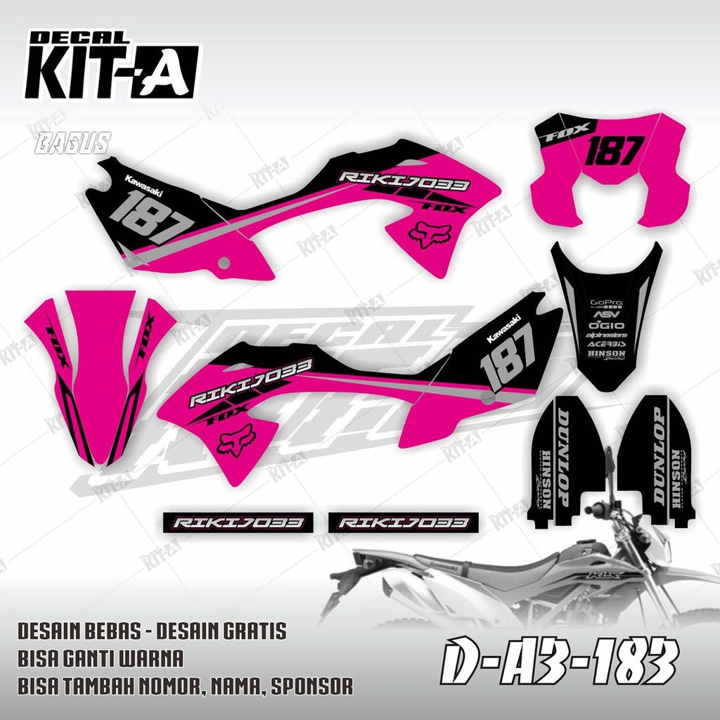 Decal Stiker  Klx  BF 150  Sticker Variasi Striping Custom 