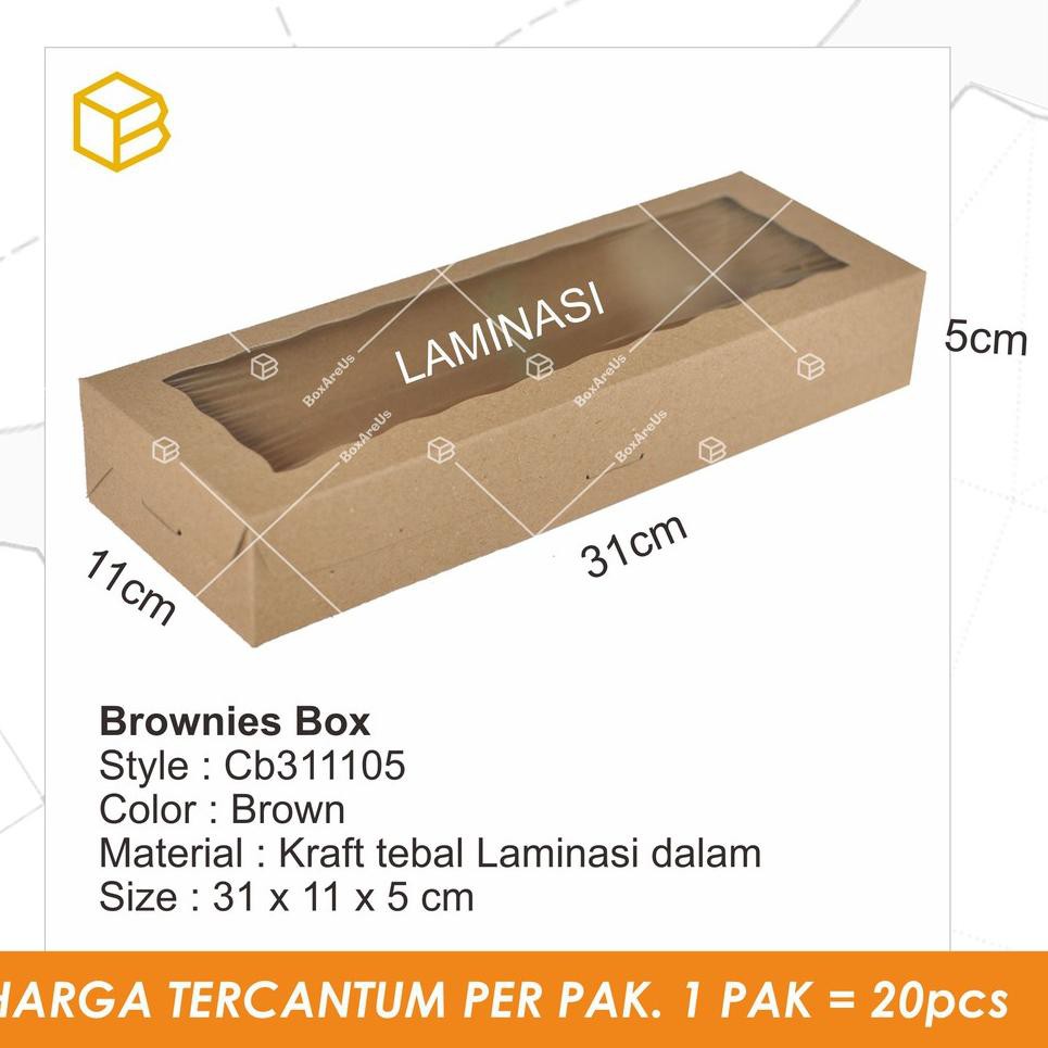 

Brownies box, Cake box, Dus kue, Kotak souvenir, Packaging - CB (20pcs) !