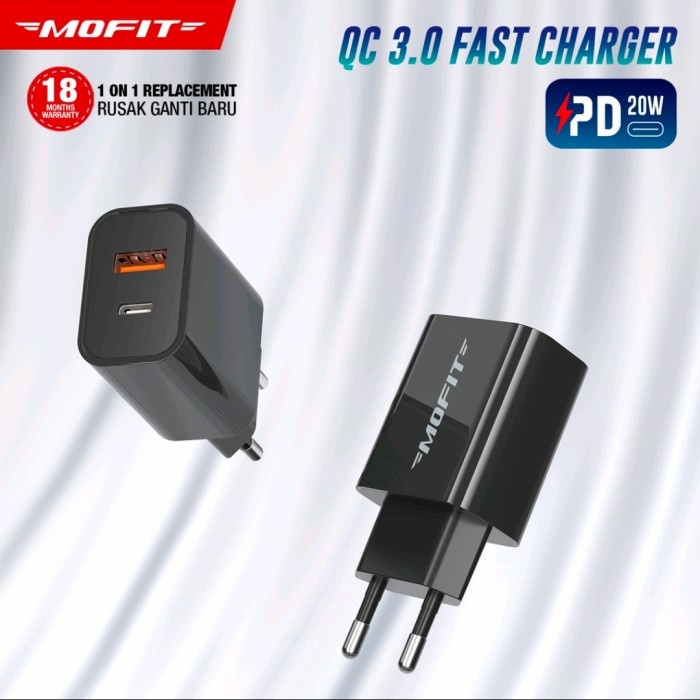 MOFIT FAST CHARGING MPD20 QC3.0 QUICK CHARGER 20WATT FREE MICRO USB