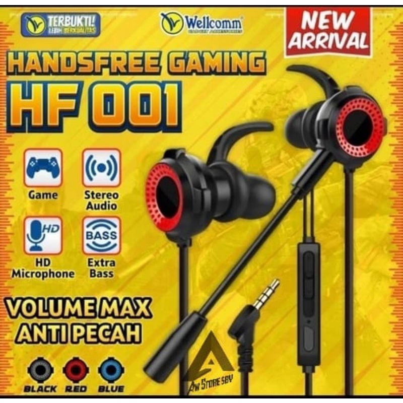 Headset/ Handsfree Gaming HD Sound Quality Earphones Gaming with mic Original Wellcomm