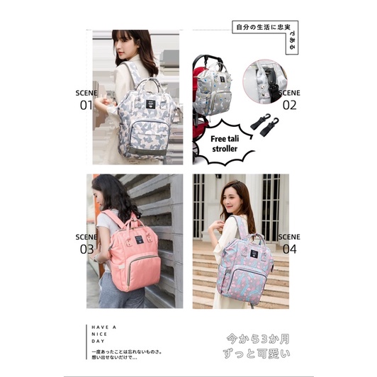 Tas Susu Unicorn Perlengkapan Bayi - Diaper Bag Backpack Mommy Unicorn Army Upgrade USB LILLAQ