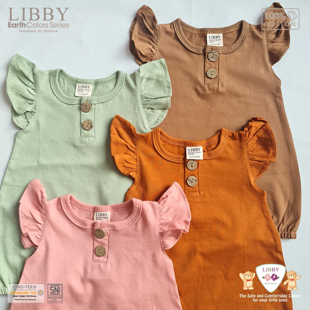 Libby Ivy Ruffle Earth Color Series Jumper Segi 4 Cotton Earth Colour Libby Baby Pakaian Bayi Jumper Libby Jumper Bayi Baju Bayi Newborn-1